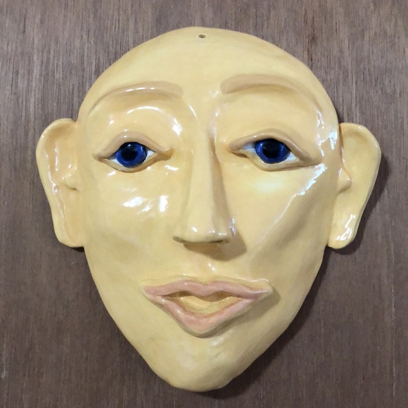 MANGO TREE STUDIOS Ceramic Mask Wall Art 7.5” New - Picture 4 of 15